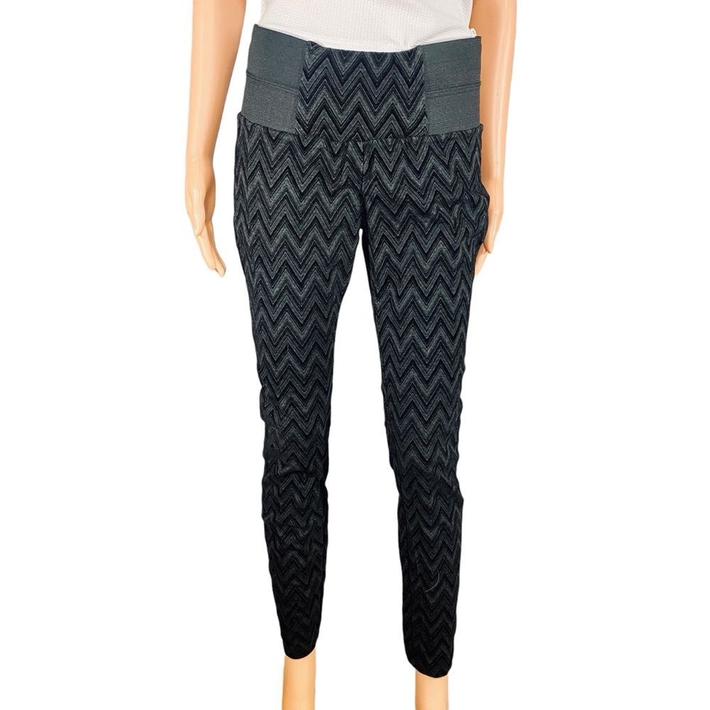 One 5 One Chevron Patterned Leggings Wide Waist Band High Waist Size Medium